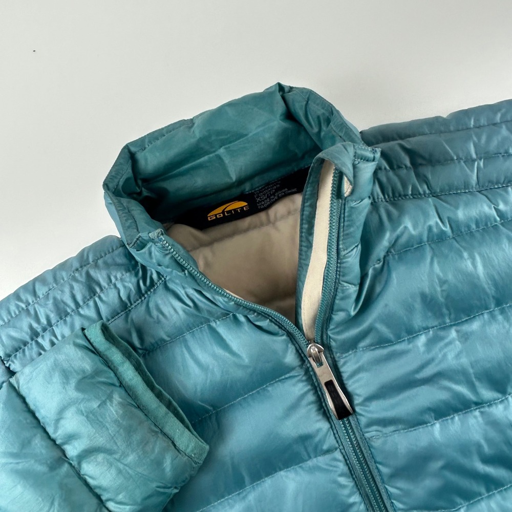 GoLite WMNS XS 800 Down Puffer Jacket Teal Blue Pertex Microlight Eco Full Zip